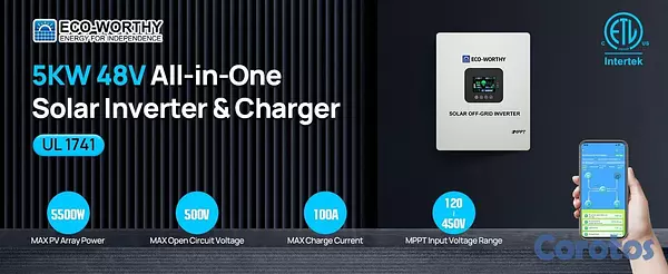 otros electronicos - Inversor 48 V ECO-WORTHY UL1741 - Cargador inverso 5