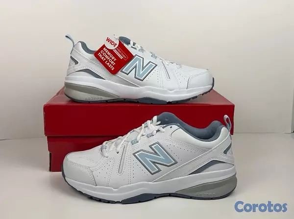 zapatos para mujer - New Balance 608v5 Training Shoe Women’s Size 7 D Wide White/Blue 2