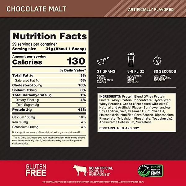 Salud y Equipamiento Médico - Proteina Whey Malta 907g Optimum 2