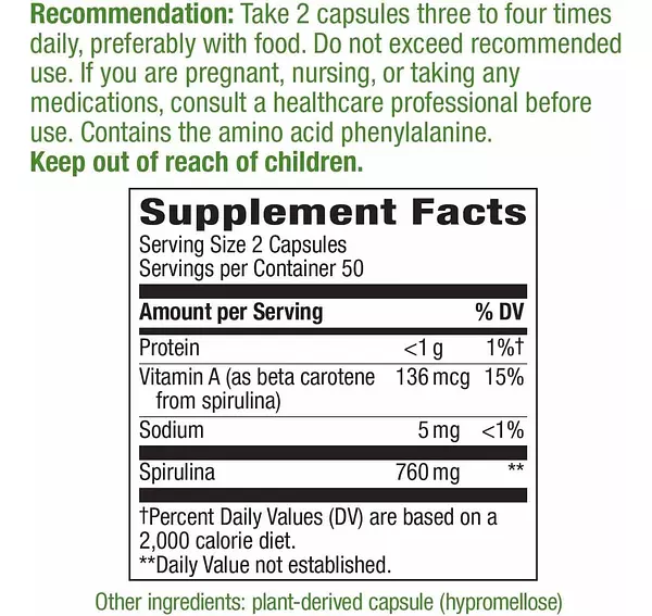 Salud y Equipamiento Médico - Espirulina 100caps Nature's Ways 2