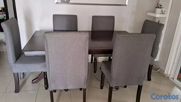 muebles y colchones - juego de comedor 6 sillas 3