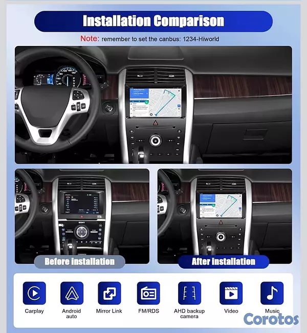 accesorios para vehiculos - Kit Pantalla [4G+64G] Android 13 Car Stereo para Ford Edge 2011-2014 Solamente 2