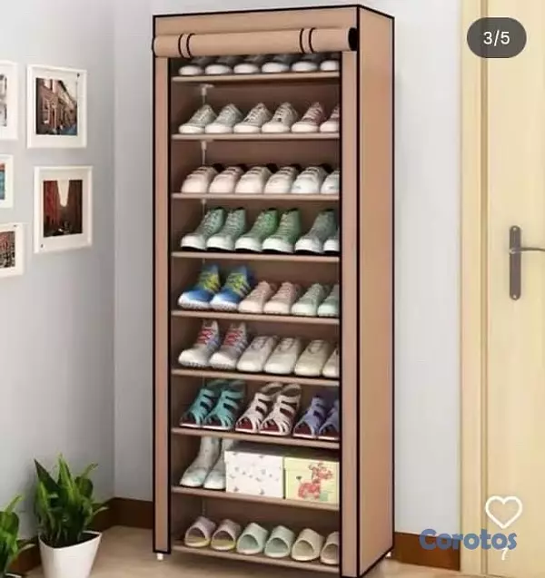 decoración y accesorios - ZAPATERA DE TELA Y METAL  3