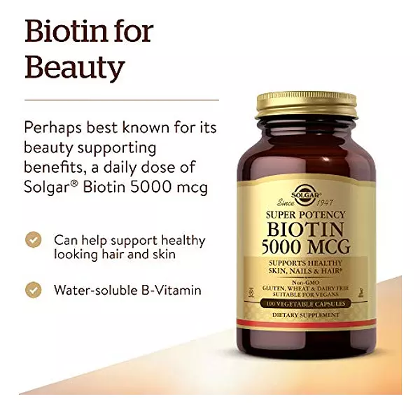 Salud y Equipamiento Médico - Solgar Biotina 5000 Mcg 100 Capsulas 2