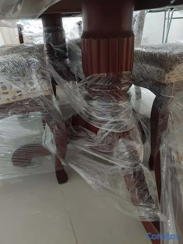 muebles y colchones - Juego de comedor en caoba centenario 6 Sillas con un vidrio protector 4