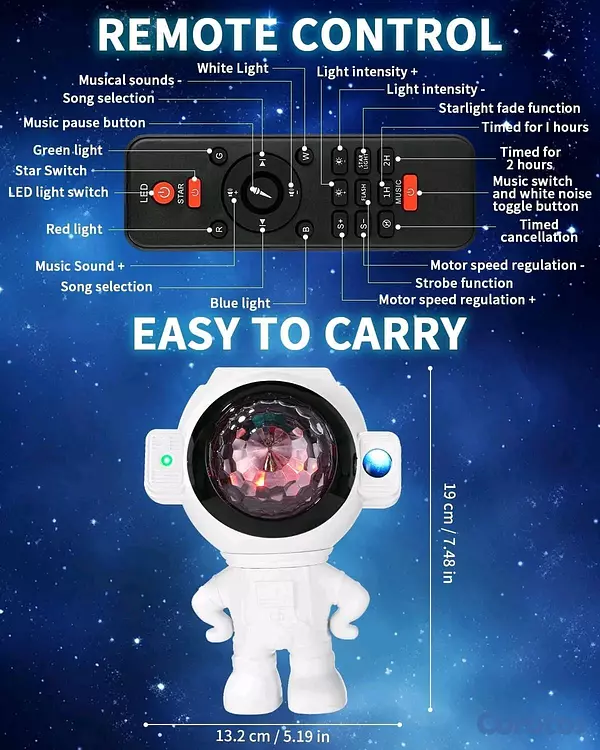 accesorios para electronica - Proyector De Galaxia Astronauta + Bocina Bluetooth 3