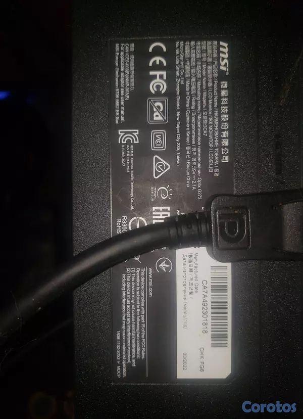 computadoras y laptops - MSI OPTIX G273 MONITOR GAMING 27" 3
