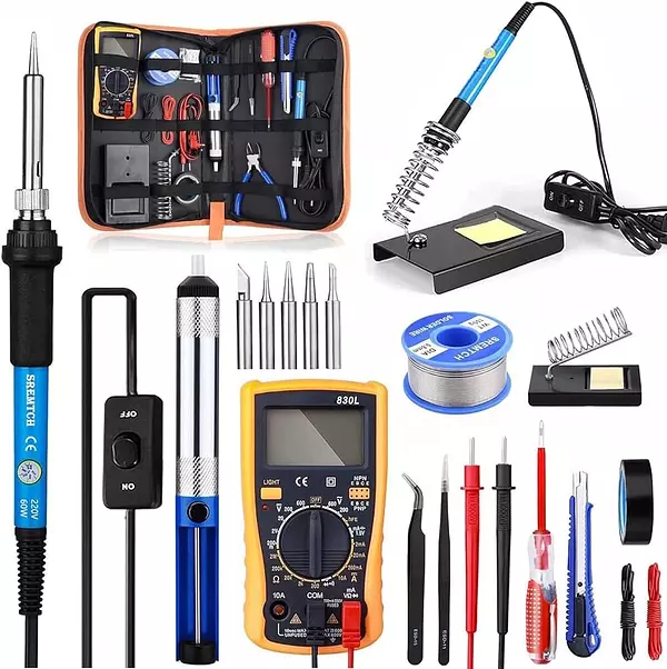 herramientas, jardines y exterior - kit de soldadura con multimetro tester  2