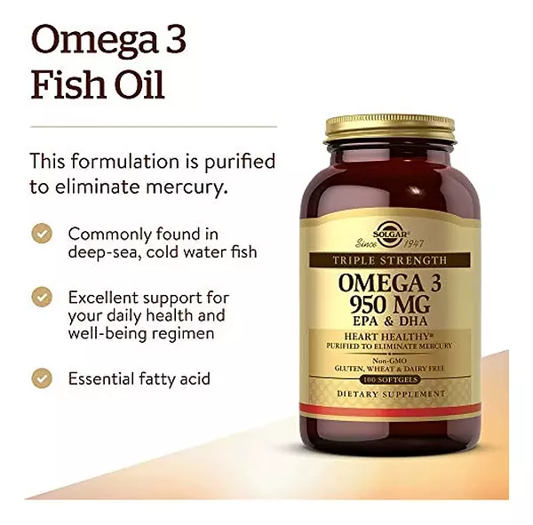 Salud y Equipamiento Médico - Solgar Omega-3 De Fuerza Triple 950 Mg, 100 Capsulas Blanda 2