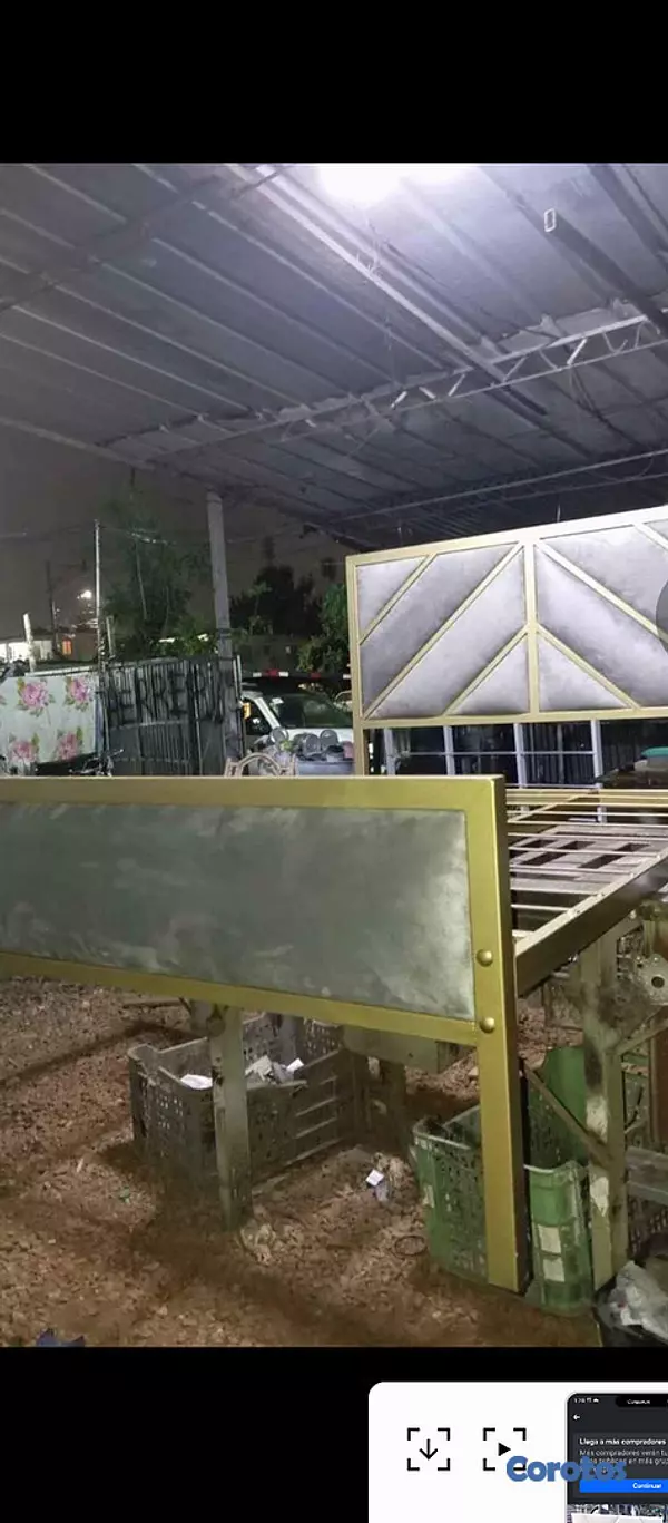 muebles y colchones - base en metal tapizada 4