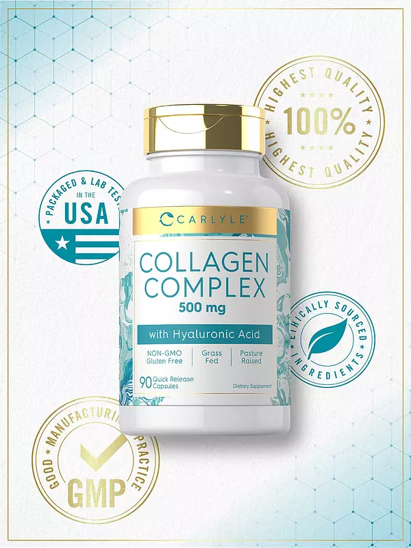 Salud y Equipamiento Médico - Carlyle Pastillas De Colageno Con Acido Hialuronico 500mg | 5