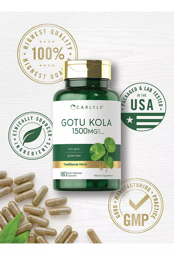 Salud y Equipamiento Médico - Gotu Kola 1500 Mg Extracto De Hierbas Premium 180 Capsulas 4