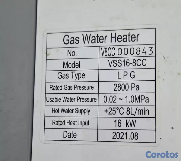 electrodomesticos - Calentador de Gas 8 lt/min 4