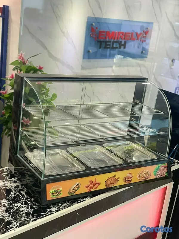 equipos profesionales - Vitrina exhibidora mostrador caliente de comida de 3 niveles 36 pulgadas 6