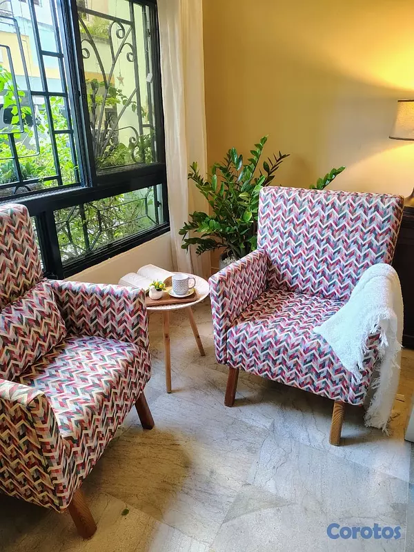muebles y colchones - Par de Butacas Decorativas Modernas | Patas Madera | Cojines Incluídos 6