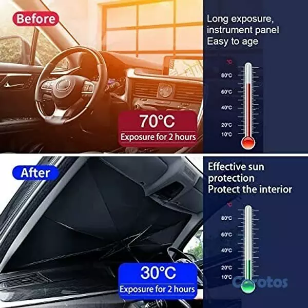 accesorios para vehiculos - Parasol plegable tipo sombrilla para vehículo 3