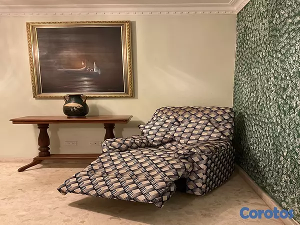 muebles y colchones - Sillón en tela con estampado blanco con negro 3
