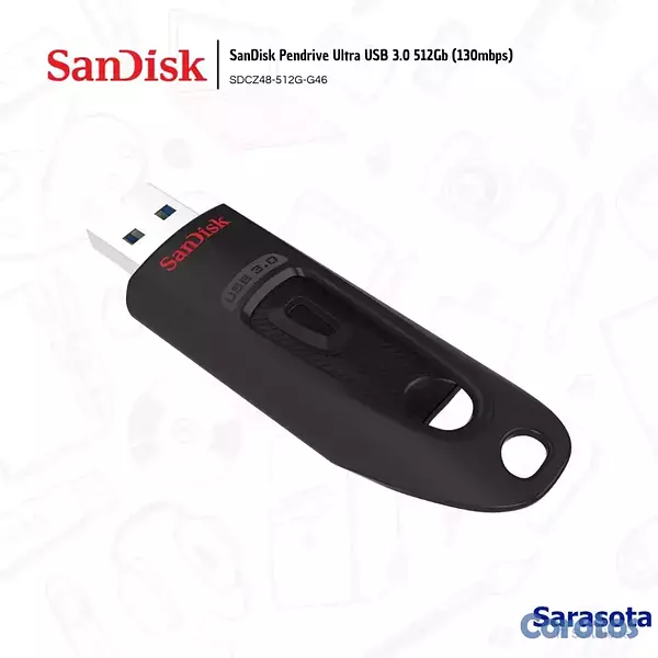 accesorios para electronica - SanDisk Pendrive Ultra USB 3.0 512Gb (130mbps) 2