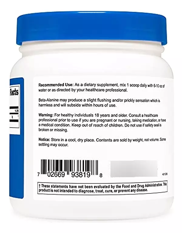 Salud y Equipamiento Médico - Beta Alanina En Polvo - Beta Alanina Pura, 1-nutricost 3