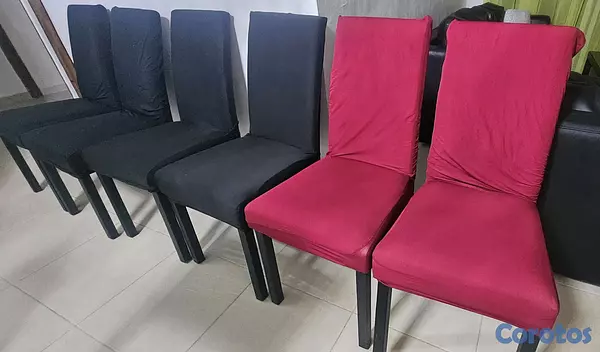 muebles y colchones - Sillas de comedor con forros incluidos.  Se vende por falta de espacio. 5