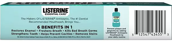 Salud y Equipamiento Médico - Crema Dental Listerine Essential Care Fluoride Menta 3