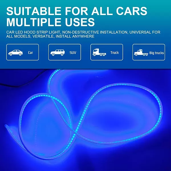 otros electronicos - Tira de Luz led para bonete, tira led para carro, vehiculo  5