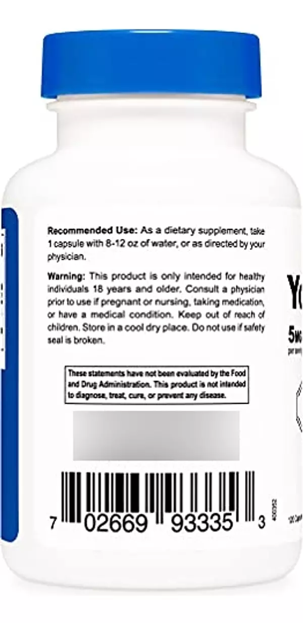 Salud y Equipamiento Médico - Nutricost Hcl 5 Mg, 120 Capsulas Yohimbina Fuerza Extra 6