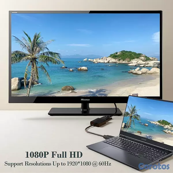 computadoras y laptops - Adaptador HDMI a VGA + Cable VGA incluido (¡Soluci 5