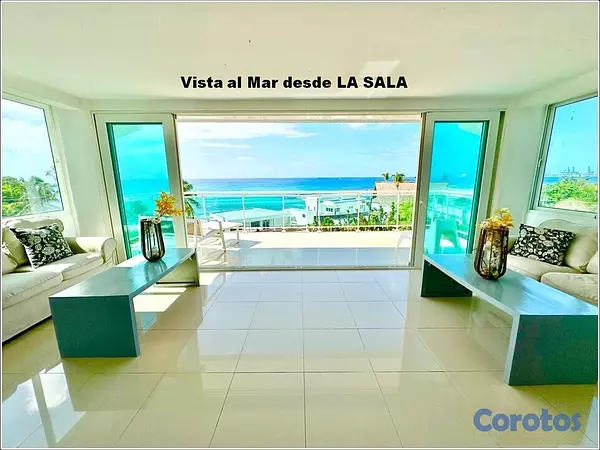 apartamentos - VENDO EXCLUSIVO APTO CON VISTA AL MAR DE 360 GRADOS EN BOCA CHICA, 2 HABS., 115  1