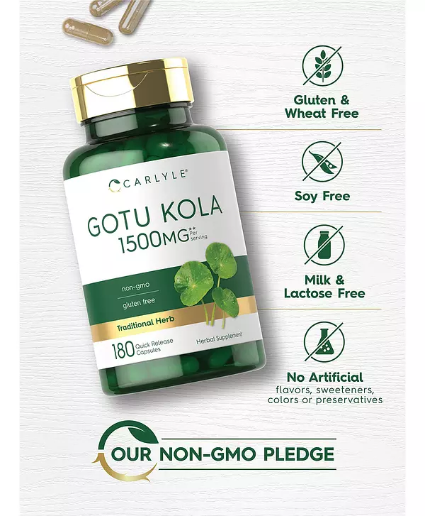 Salud y Equipamiento Médico - Gotu Kola 1500 Mg Extracto De Hierbas Premium 180 Capsulas 3