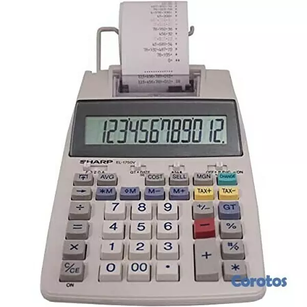 otros electronicos - MAQUINA SUMADORA SHARP EL-1750, 12 DGTOS,CON PAPEL 2