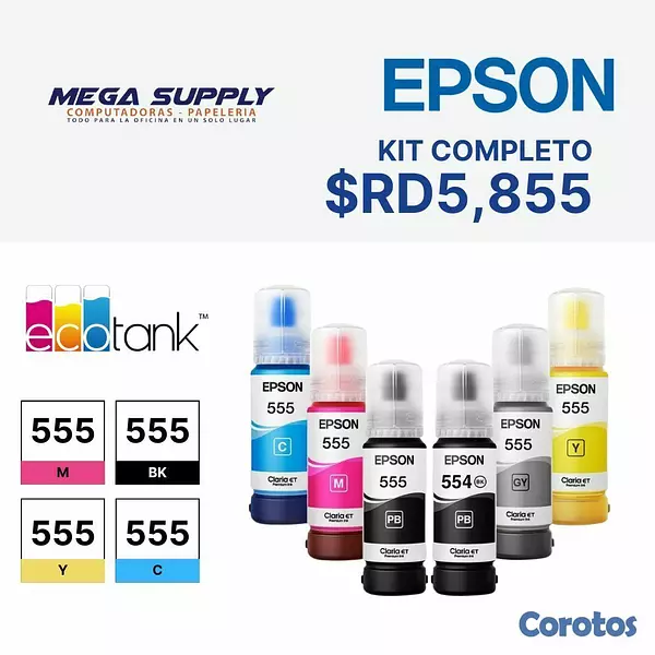 impresoras y scanners - KIT DE 4 BOTELLAS  DE TINTA EPSON 544   