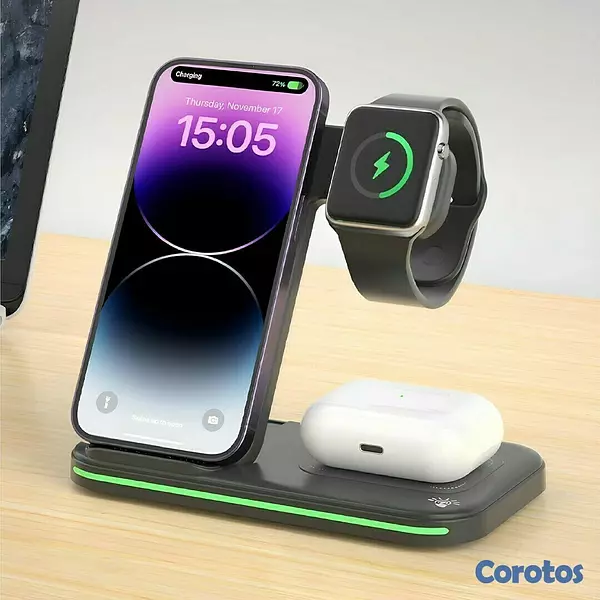 accesorios para electronica - CARGADOR INALÁMBRICO 3 EN 1 WIRELESS JX-8154 1