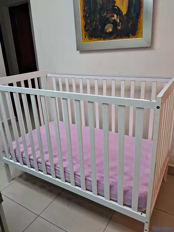 muebles - cuna en color blanco con poco uso,  9