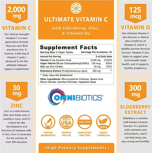 Salud y Equipamiento Médico - Vitamina C 120 Tab Omnibiotics - U - Unidad A $2772 2
