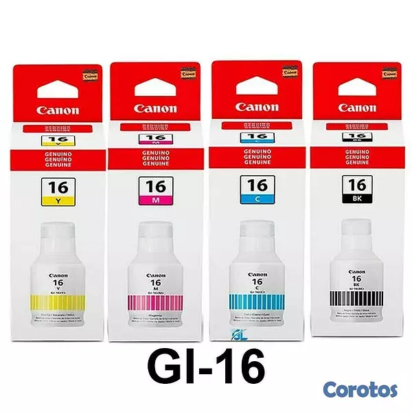 impresoras y scanners - BOTELLA DE TINTA CANON GI-16, ORIGINALES  EN TODOS LOS COLORES DISPONIBLES  1