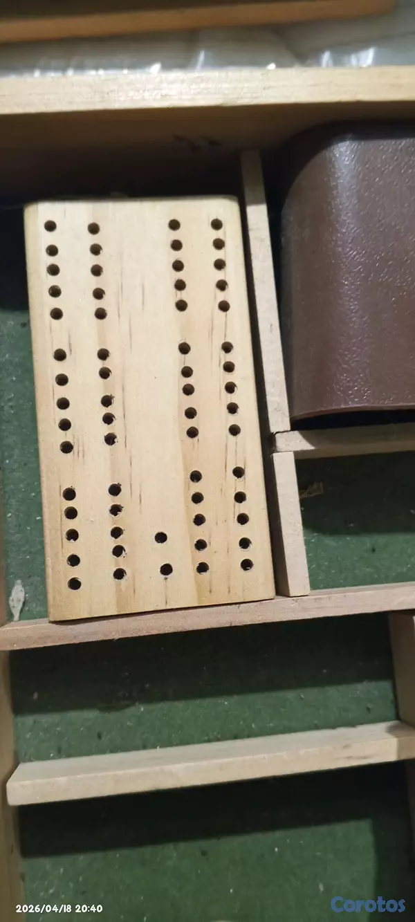 hobby y coleccion - Caja con juegos variados; Domino, poker, dados, walnut studiolo, damas y Ajedrez 3