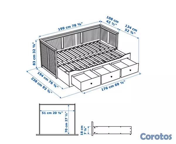 muebles y colchones - IKEA CAMA TWIN Y COLCHÓN 4