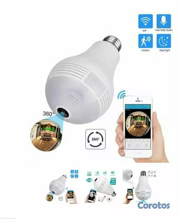 camaras y audio - Camara Panoramica HD Wifi Tipo Bombillo 2