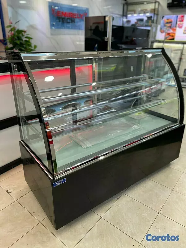 equipos profesionales - Vitrina exhibidora fria mostrador nevera refrigerador para postre alimento frios 8