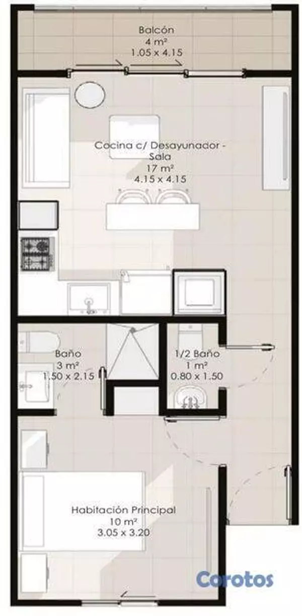 apartamentos - Apartamento en venta en vista cana de una habitaci 9