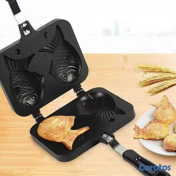 cocina - Sartén doble con forma de pez japonés, para hacer tartas con forma de pez Takoya 5