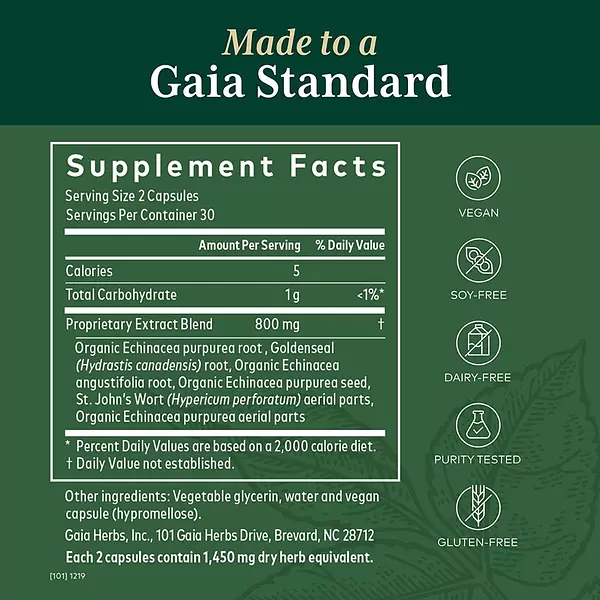 Salud y Equipamiento Médico - Equinacea 60 Cap Gaia Herbs - Unidad 2