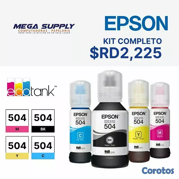 impresoras y scanners - KIT DE 4 BOTELLAS  DE TINTA EPSON 504 