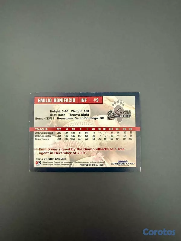 Artículos Deportivos - Emilio Bonifacio-Tarjeta de Prospecto Autografiada 3