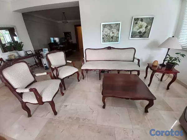 muebles y colchones - Juego de Sala en Caoba Luis XV 6