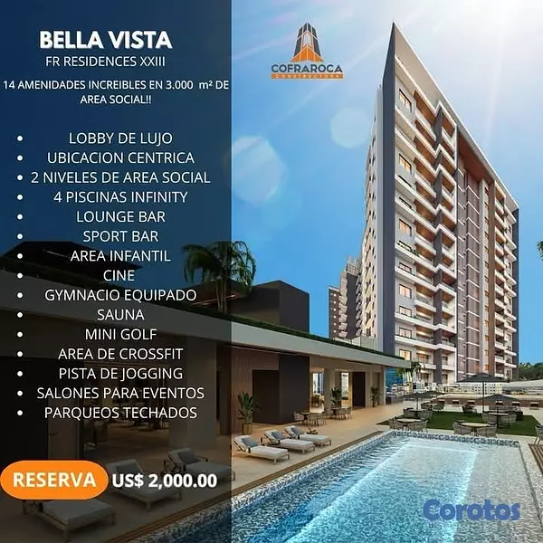 apartamentos - 🏡 ¡Llegó FR RESIDENCES XXIII! 🏡✨Bella Vista – Exclusividad, conforty  lujo.   2