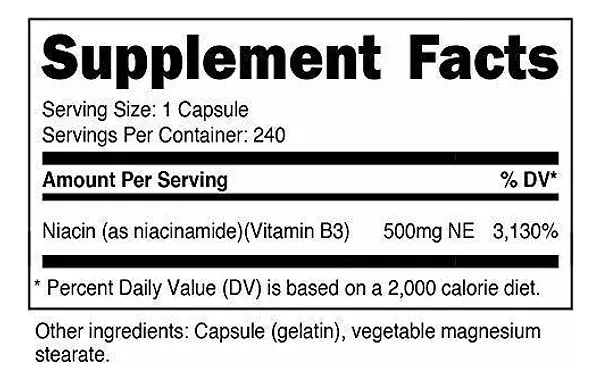 Salud y Equipamiento Médico - Nutricost Niacinamida (vitamina B3) 500 Mg, 240 Cápsulas - 2