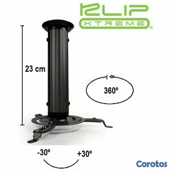 computadoras y laptops - SOPORTE PARA PROYECTOR KLIPX NEGRA DE TECHO 230MM, SOPORTA HASTA 10KG (22LBS)  1
