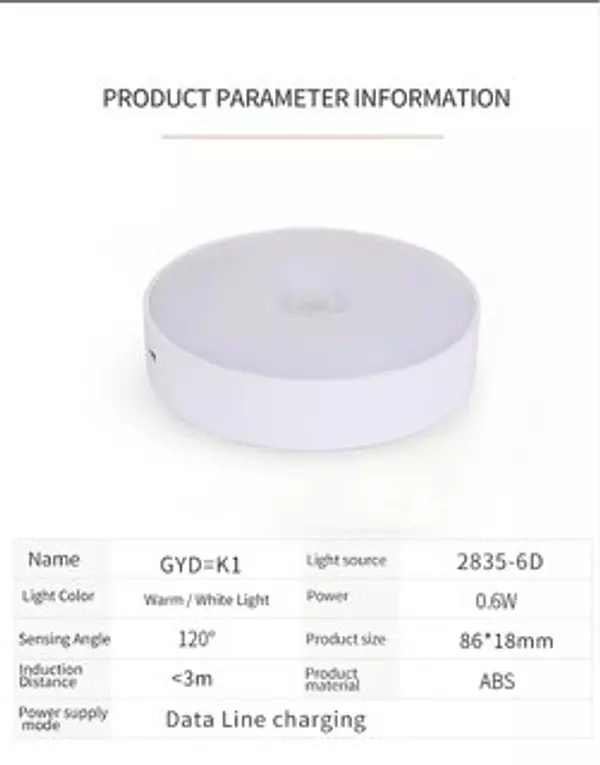 accesorios para electronica - Lámpara foco recargable LED sensor de movimiento de cuerpo LUZ 3